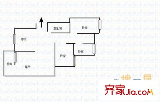 三慶匯文軒戶型圖三慶―匯文軒 3室 戶型圖 3室2廳1衛(wèi)1廚