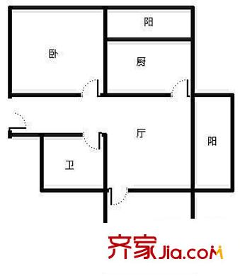 堤口路木材廠宿舍戶型圖木材廠宿舍 2室 戶型圖 2室1廳1衛(wèi)1廚
