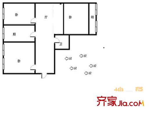 國(guó)棉四廠宿舍戶型圖國(guó)棉四廠 3室 戶型圖 3室1廳1衛(wèi)1廚