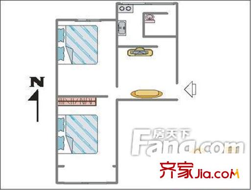 國棉四廠宿舍戶型圖濟(jì)南 國棉四廠 戶型圖 2室1廳1衛(wèi)1廚
