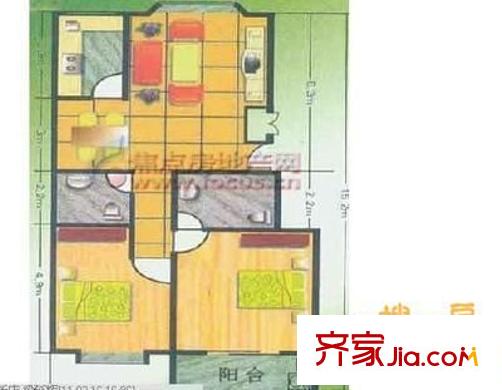 金糧苑 2室 戶型圖