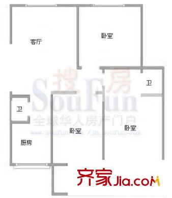 前龍小區(qū)戶型圖戶型圖 3室2廳2衛(wèi)