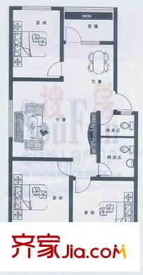 前龍小區(qū)戶型圖戶型圖 3室2廳2衛(wèi)