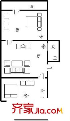 劉家場小區(qū) 2室 戶型圖