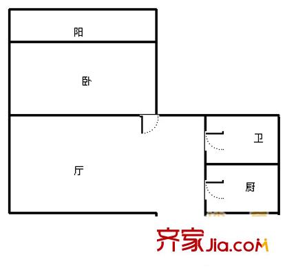 堤口路木材廠宿舍戶型圖木材廠宿舍 2室 戶型圖 2室1廳1衛(wèi)1廚