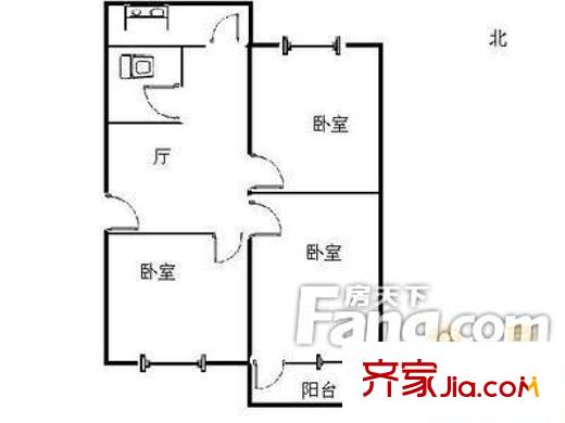 國棉四廠宿舍戶型圖濟(jì)南 國棉四廠 戶型圖 3室1廳1衛(wèi)1廚