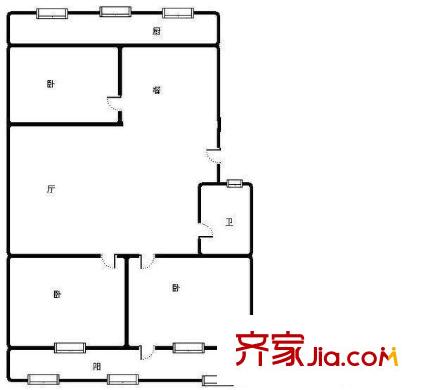 小額站宿舍戶型圖戶型圖 3室2廳1衛(wèi)1廚