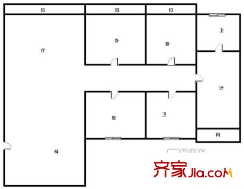中鐵建廠局宿舍戶型圖中鐵建廠局單位宿舍 3居室 戶型圖 3室2廳2衛(wèi)1廚