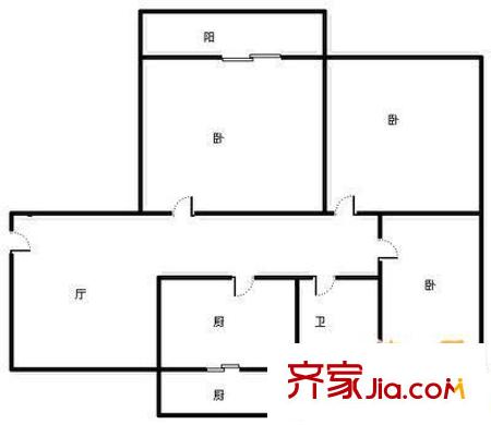 東青龍街宿舍 3室 戶型圖