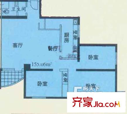 名人時(shí)代商務(wù)區(qū)戶(hù)型圖321 3室2廳1衛(wèi)1廚