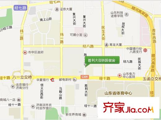 勝利大街鐵路宿舍交通圖 