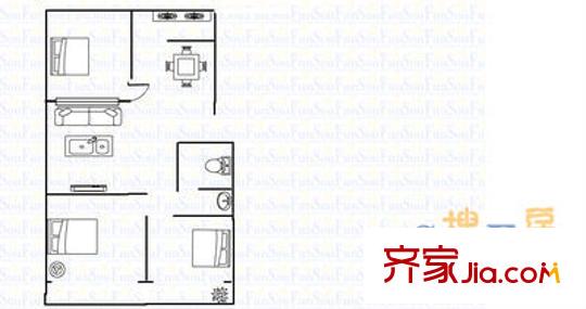 劉家場小區(qū) 3室 戶型圖