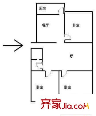 公安廳宿舍（玉函路）戶型圖玉函路公安廳宿舍 戶型圖 3室2廳1衛(wèi)1廚