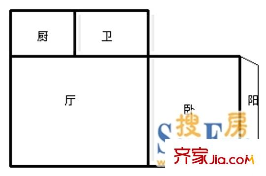 公安廳宿舍（玉函路）戶(hù)型圖玉函路公安廳宿舍 1室 戶(hù)型圖 1室1廳1衛(wèi)1廚