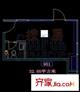 大舜天成自由城戶型圖901 1室