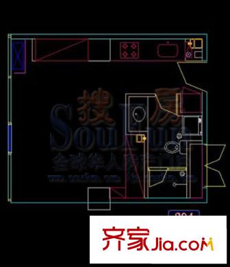 大舜天成自由城戶型圖204 1室