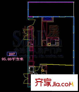 大舜天成自由城戶型圖207 2室