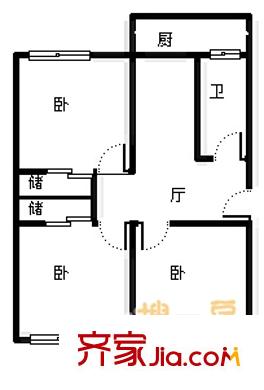 東青龍街宿舍 3室 戶型圖
