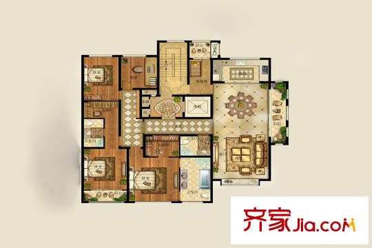 財富中心B2地塊6號樓9號樓A戶型 5室2廳3衛(wèi)1廚