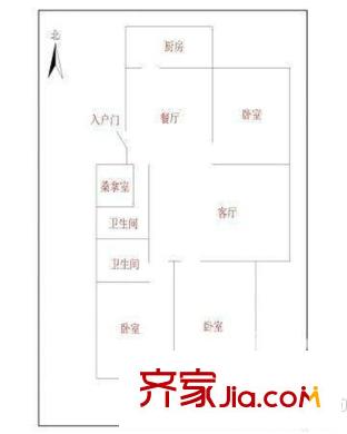 丁苑小區(qū) 3居室 戶型圖