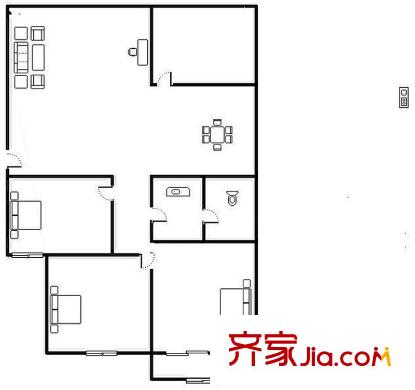 丁苑小區(qū) 3居室 戶型圖