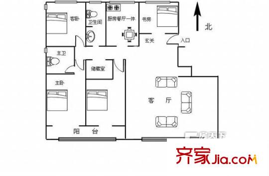 新世紀(jì)銀苑 4居室 戶型圖