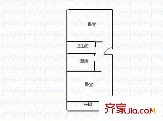 同福街小區(qū) 2室 戶型圖