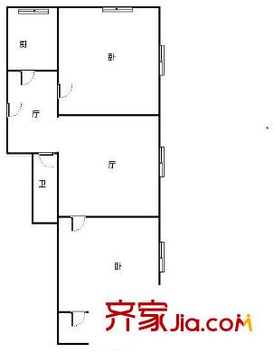 同福街小區(qū) 2室 戶型圖