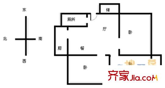 公安廳宿舍（玉函路）戶(hù)型圖玉函路公安廳宿舍 2室 戶(hù)型圖 2室2廳1衛(wèi)1廚