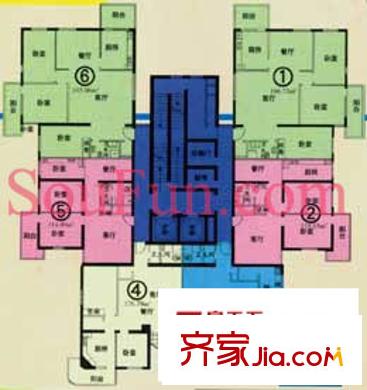 名人時(shí)代商務(wù)區(qū)戶(hù)型圖5室5廳5衛(wèi)5廚