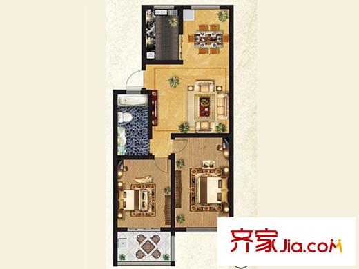 景嘉山莊戶型圖戶型圖 2室2廳1衛(wèi)1廚