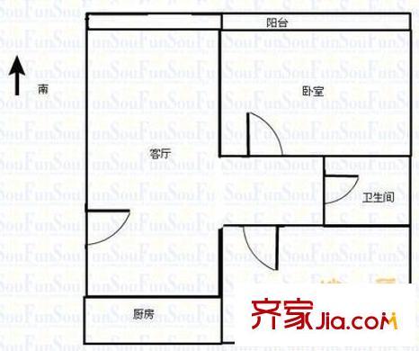 都市花園 2室 戶型圖