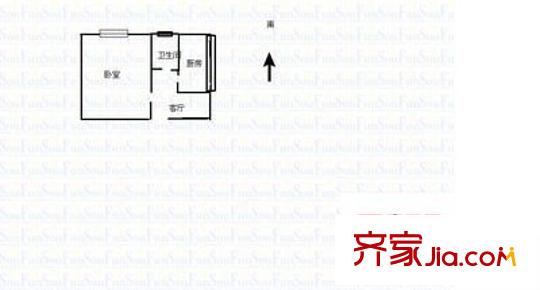 濟(jì)微路公路局宿舍 1室 戶型圖