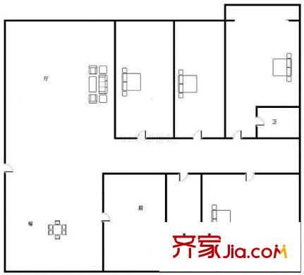 靜居苑 4居室 戶型圖