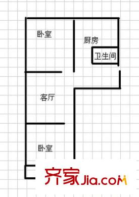 三角線鐵路宿舍戶型圖2室 戶型圖 2室1廳1衛(wèi)1廚
