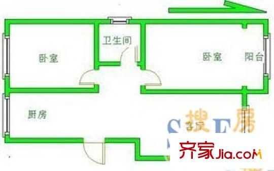新世紀(jì)銀苑 2室 戶型圖