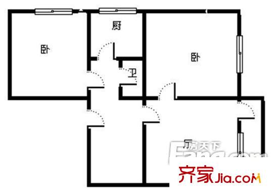 同福街小區(qū) 2居室 戶型圖