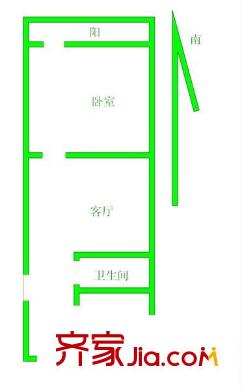 同福街小區(qū) 1居室 戶型圖