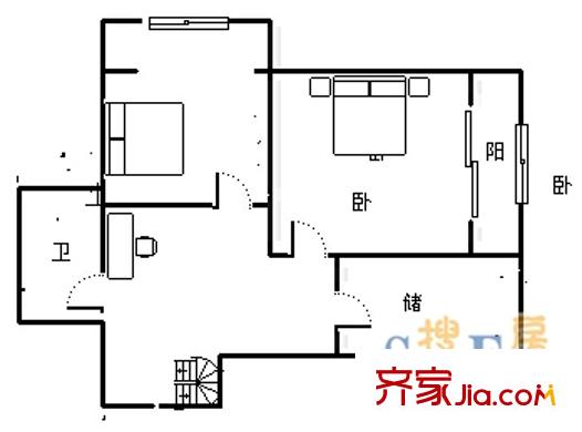 山東經(jīng)濟(jì)學(xué)院宿舍 4室 戶型圖