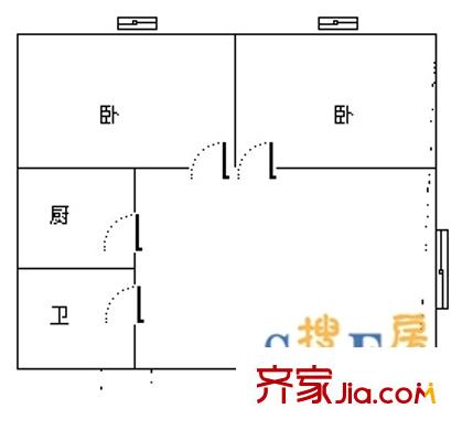 山東經(jīng)濟學院宿舍 2室 戶型圖
