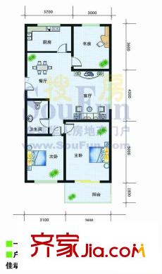 歷山苑戶型圖3室2廳1衛(wèi)1廚