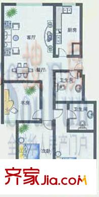 歷山苑戶型圖2、3單元三室兩廳 3室2廳2衛(wèi)