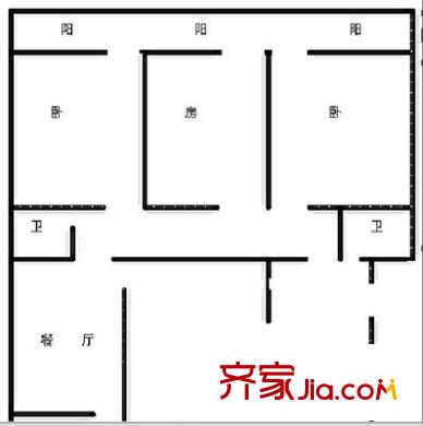 經(jīng)十一路英雄山段宿舍戶型圖經(jīng)十一路英雄山段單位宿舍 3室 戶型圖 3室2廳2衛(wèi)1廚