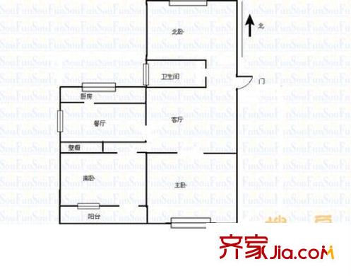 經(jīng)十一路英雄山段宿舍戶型圖經(jīng)十一路英雄山段單位宿舍 3室 戶型圖 3室2廳1衛(wèi)1廚