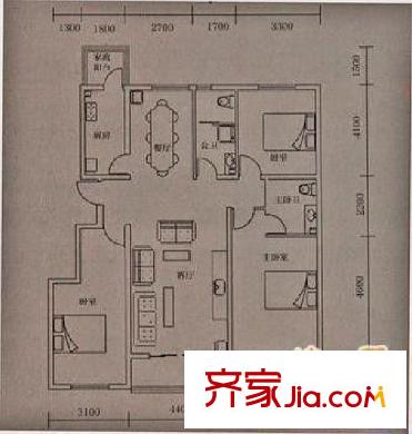 晨曦嘉園戶(hù)型圖晨曦家園 3室 戶(hù)型圖 3室2廳2衛(wèi)1廚