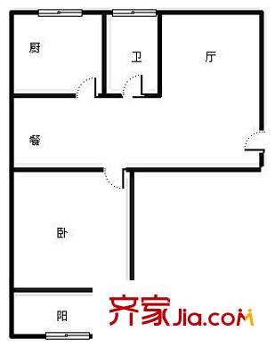 興和苑小區(qū) 1居室 戶型圖