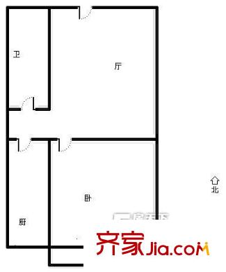 興和苑小區(qū) 1居室 戶型圖