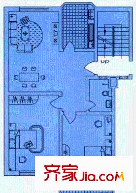 龍箭山莊戶型圖2室2廳1衛(wèi)1廚