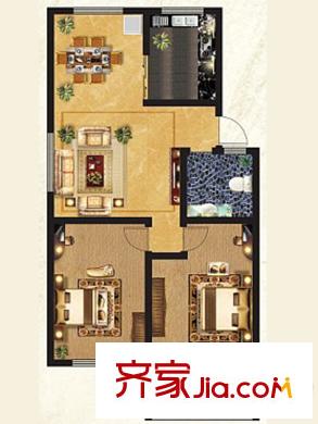景嘉山莊戶型圖戶型圖 2室2廳1衛(wèi)1廚
