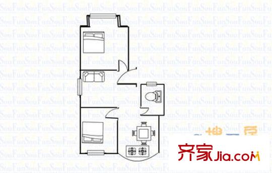 龍?；▓@ 2室 戶型圖